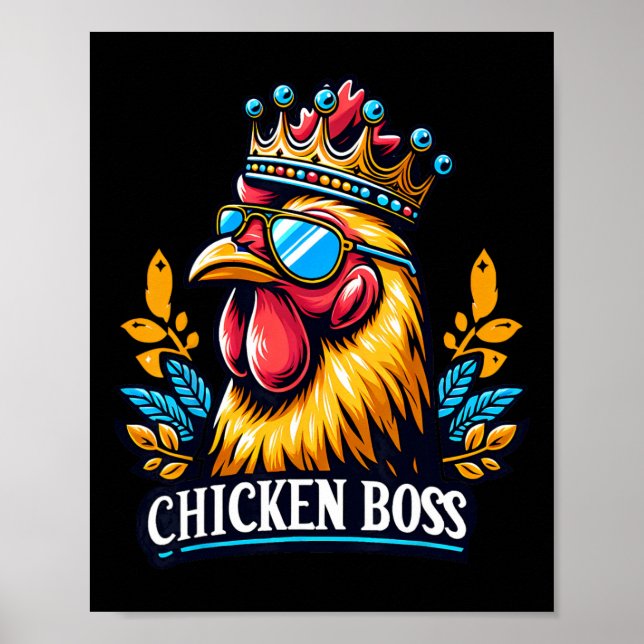 Kycklingboss Med Krona  Poster (Framsidan)