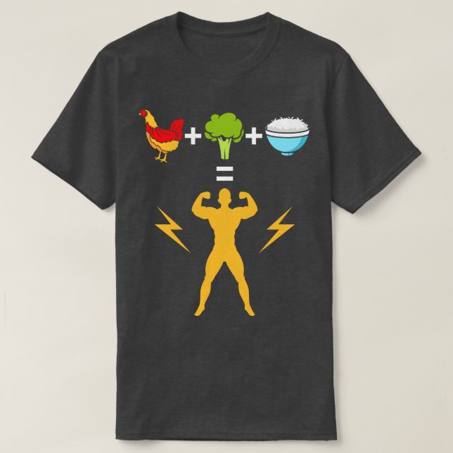 Kycklingbroccoli och Ris bodybyggare T Shirt (Design framsida)