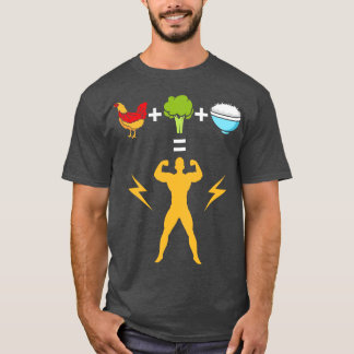 Kycklingbroccoli och Ris bodybyggare T Shirt