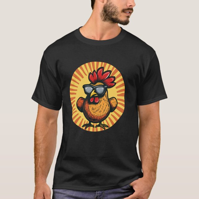 Kycklingbröst Solglasögon Kostym T Shirt (Framsida)