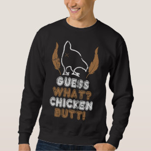 KycklingButt Farm Animal Pun Lång Ärmad Tröja