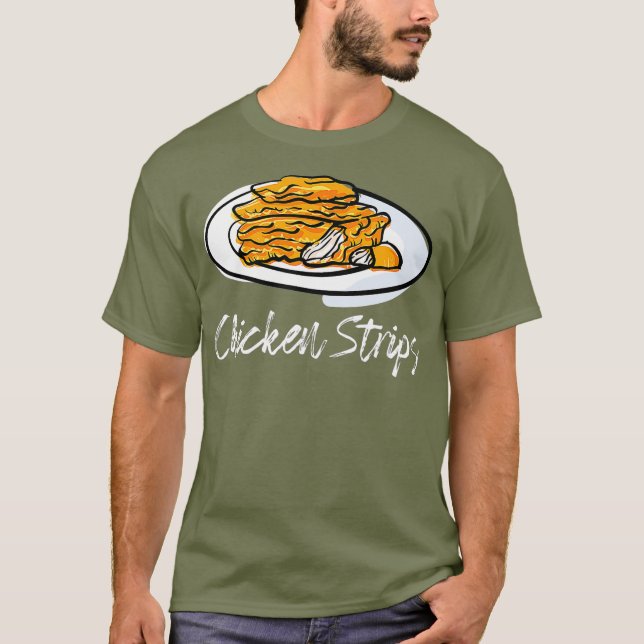 Kycklingcentraler Fried Tenders Hett Vingar Finger T Shirt (Framsida)