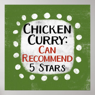 Kycklingcurry recension 5 stjärnor Affisch Väggkon