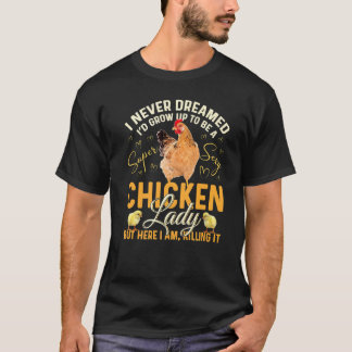 Kycklingdam för kvinnor tjej kyckling Sexig bonde  T Shirt