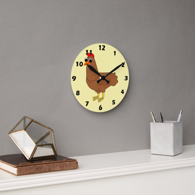 Kycklingdesign Rund Klocka (Kontor)