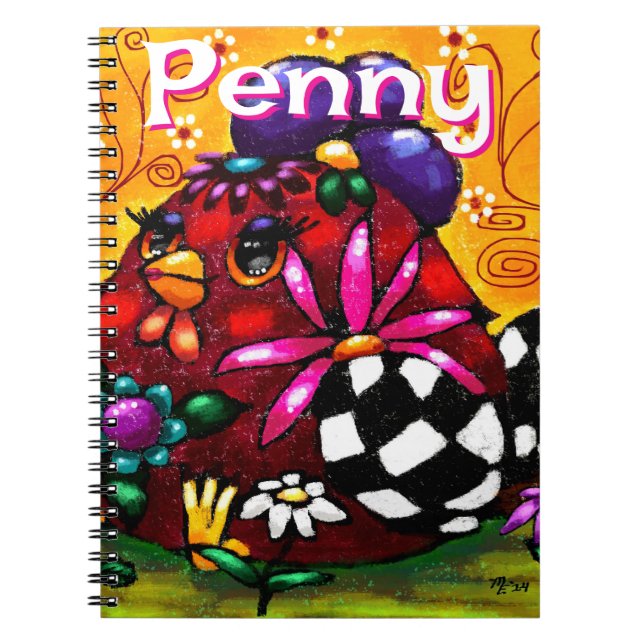 Kycklingens Personlig för Whimsique Funky Chunky B Anteckningsbok (Framsidan)
