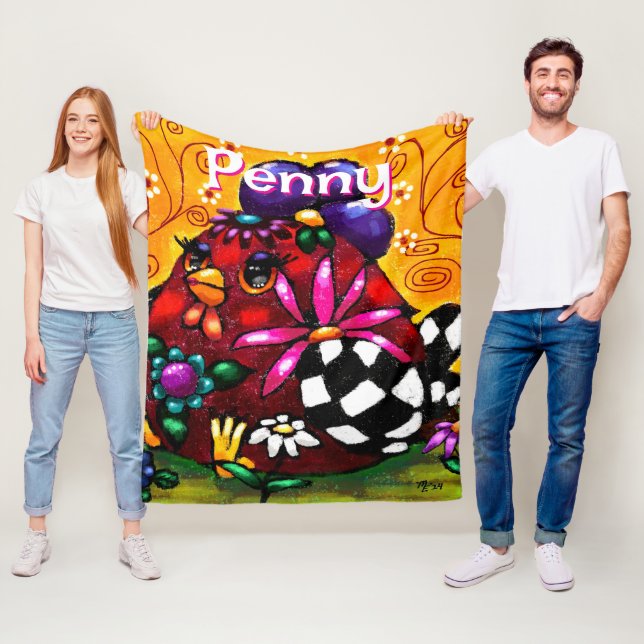 Kycklingens Personlig för Whimsique Funky Chunky B Fleecefilt (På plats)