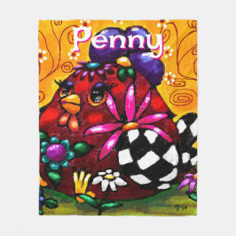 Kycklingens Personlig för Whimsique Funky Chunky B Fleecefilt