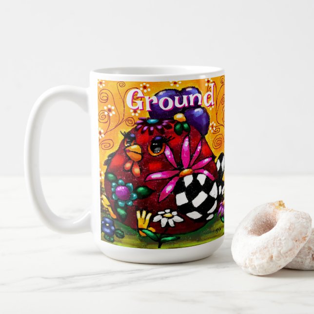 Kycklingens Personlig för Whimsique Funky Chunky B Kaffemugg (Med munk)