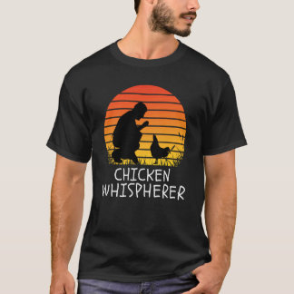 Kycklingflüstar med Retro Solnedgång Bakgårdskyckl T Shirt