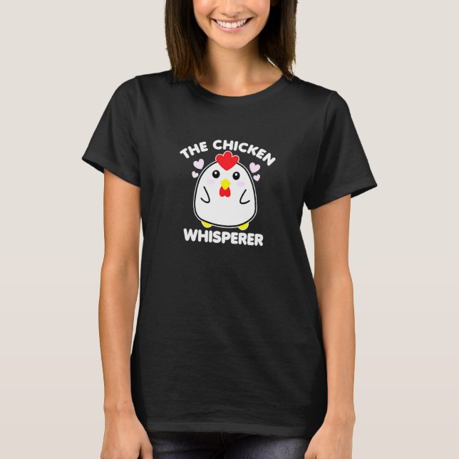 Kycklingflüstrat fjäderfä Söt kyckling Vit Tex T Shirt (Framsida)