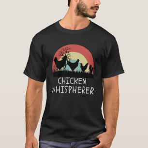 Kycklingflüstratör med Retro Solnedgång Bakgårdsky T Shirt