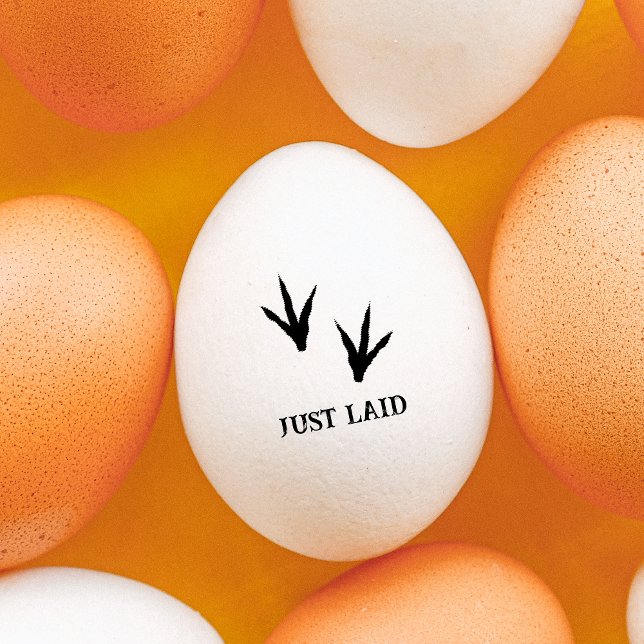 Kycklingfötter "Just Laid" Mini Chicken Egg Frimär Stämpel (Skapare uppladdad)