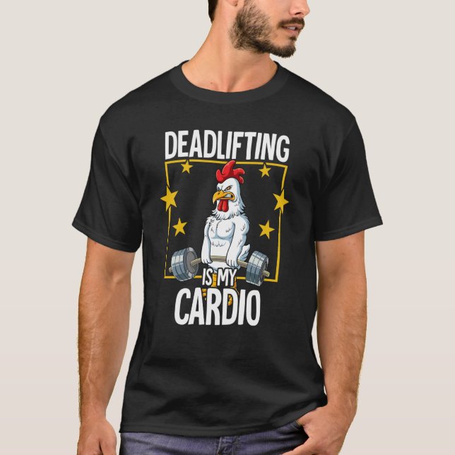 Kycklinggym viktträning dödlift t shirt (Framsida)