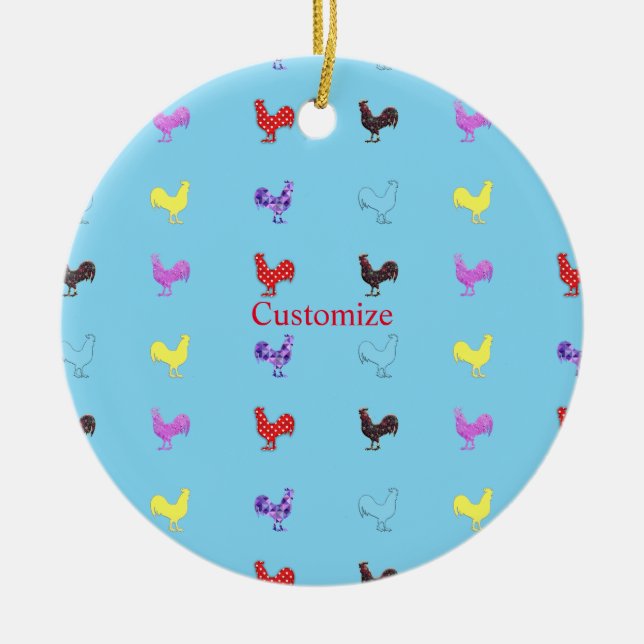 Kycklinghöns Thunder_Cove Julgransprydnad Keramik (Framsidan)