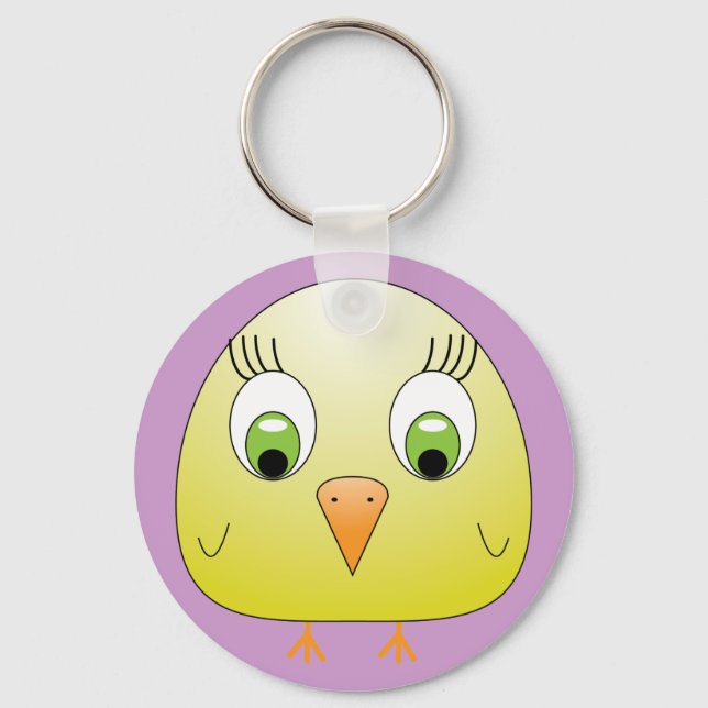 kycklingie B gult Keychain Nyckelring (Framsida)