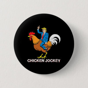 Kycklingjockey Trump Roligt Meme Surreal Humor T-s Knapp