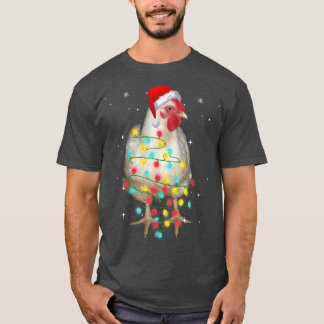 Kycklingjul Ljus Funny Julafton Santa Hat Anim T Shirt