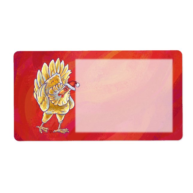 Kycklingjul på röd fraktsedel (Framsidan)