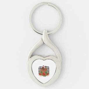 Kycklingjul Twisted Heart Silverfärgad Nyckelring