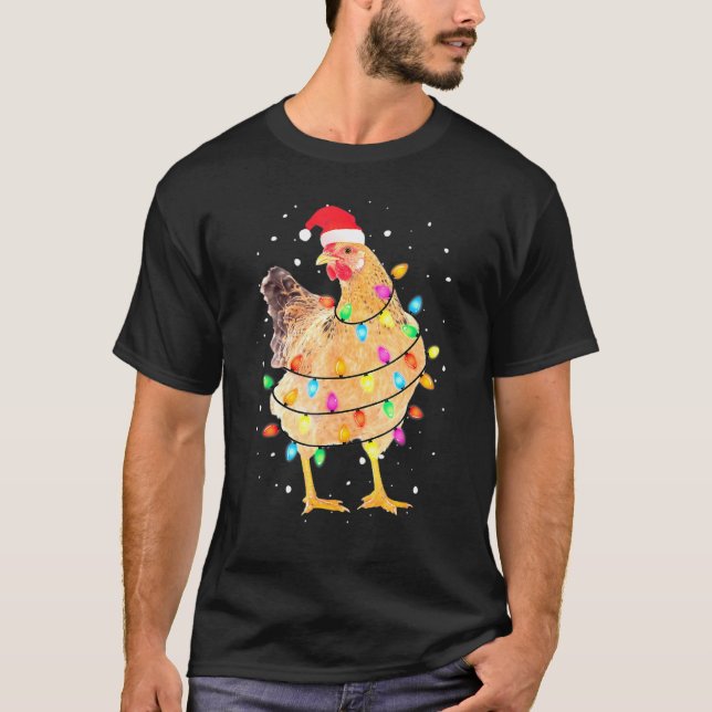 Kycklingjulen Ljus Chicken Älskare Ugly Sweate T Shirt (Framsida)