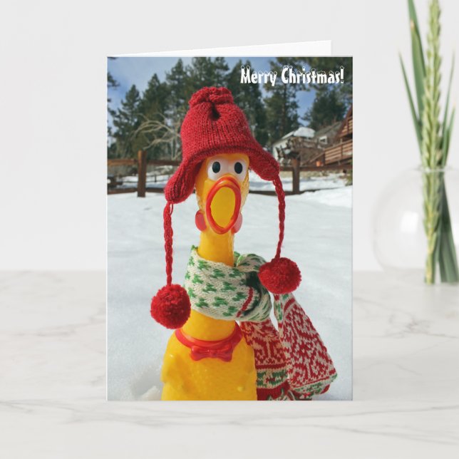 Kycklingkort för God jul! Helgkort (Framsida)