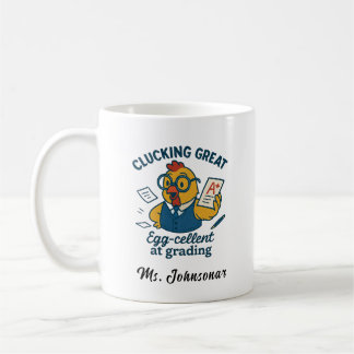 Kycklinglärare med Papper eyeglass-klassificering Kaffemugg