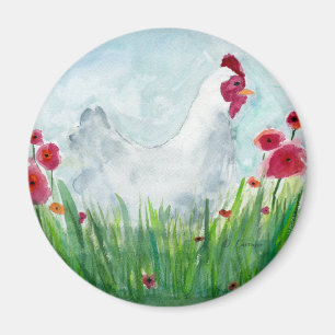 Kycklinglyra och blommor magnet