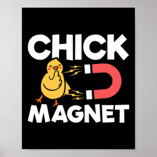 Kycklingmagnet Påskkycklingar Skämt Rolig Kyckling Poster