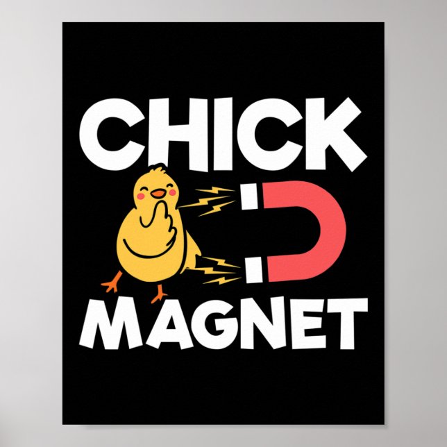 Kycklingmagnet påskkycklingar skämt Rollig kycklin Poster (Framsidan)