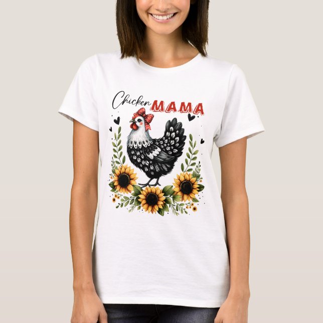 Kycklingmamma Retro Kycklingbonde T Shirt (Framsida)