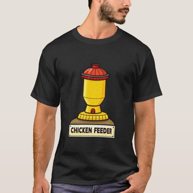 Kycklingmatningsutrustning Vibrant Jordbruksdjur U T Shirt (Framsida)