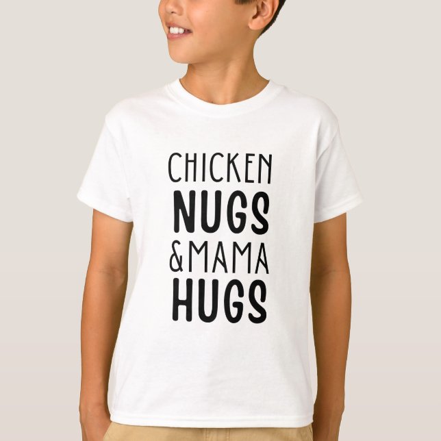 Kycklingnuggar och mammor t shirt (Framsida)