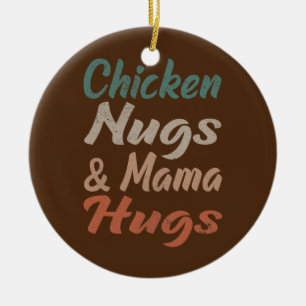 Kycklingnuggar och småbarn-nuggar av mamma julgransprydnad keramik