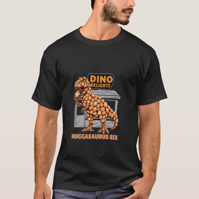 Kycklingnugget Dinosaurie T Rex Nuggasaurus Rex Di Shirt (Framsida)