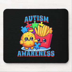 Kycklingnugget Och Pommes Frites Autism Medvetenhe Musmatta