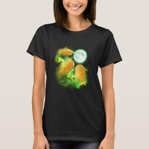 Kycklingnugget tjuter mot månen Grön tie dye 3 T Shirt