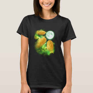 Kycklingnugget tjuter mot månen Grön tie dye 3 T Shirt