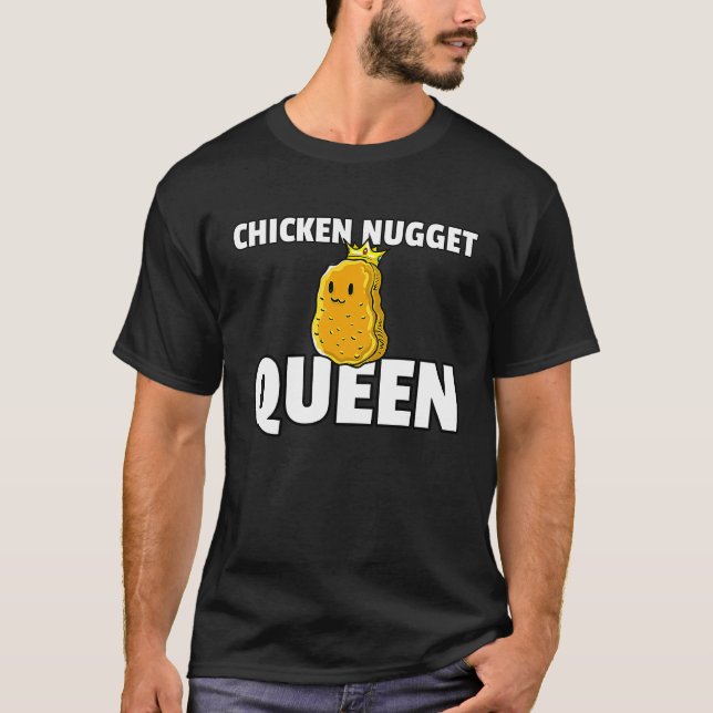 Kycklingnuggetdrottning för flickor t shirt (Framsida)