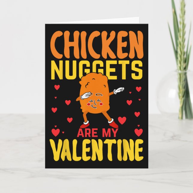 Kycklingnuggets Är Min Alla Hjärtans Dag Rolig Nug Kort (Framsida)