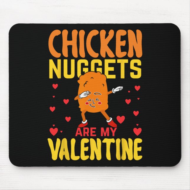 Kycklingnuggets är min valentin roliga nugget-mat musmatta (Framsidan)
