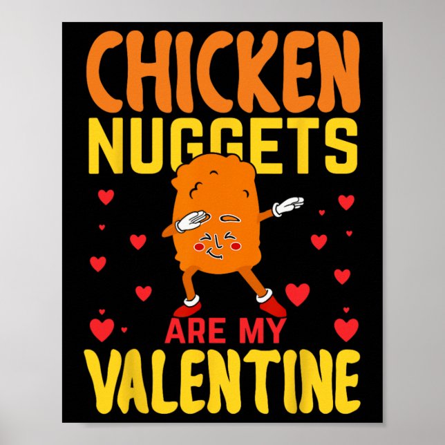 Kycklingnuggets är min valentin roliga nugget-mat poster (Framsidan)