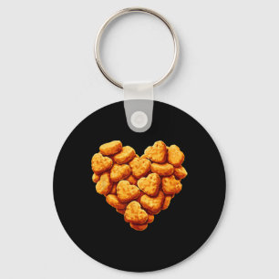 Kycklingnuggets är mitt alla hjärtans dag-hjärta r nyckelring
