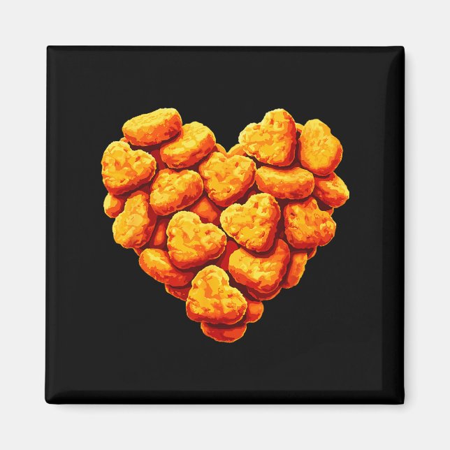 Kycklingnuggets Är Mitt Alla Hjärtans Dag Hjärtar  Magnet (Framsidan)