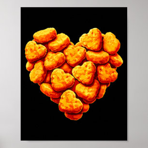 Kycklingnuggets Är Mitt Alla Hjärtans Dag Hjärtat Poster