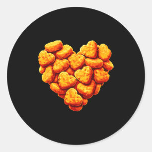 Kycklingnuggets Är Mitt Alla Hjärtans Dag Hjärtat Runt Klistermärke