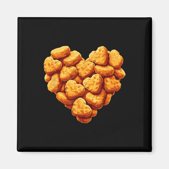 Kycklingnuggets är mitt valentinahjärta rolig vale magnet (Framsidan)
