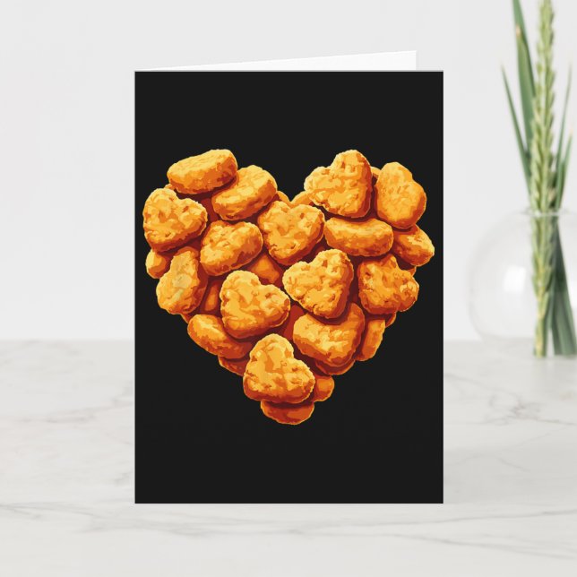 Kycklingnuggets är mitt valentinahjärta roliga val kort (Framsida)