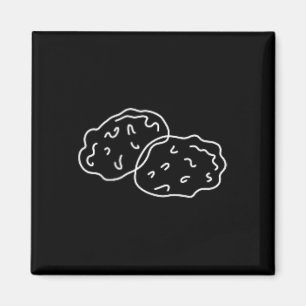 Kycklingnuggets Minimalistisk Dge-plåster Linje Ko Magnet