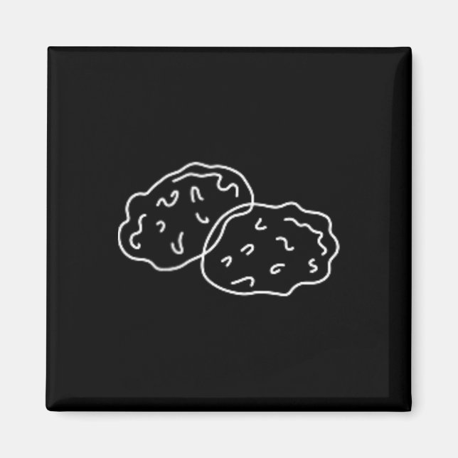 Kycklingnuggets Minimalistisk Dge-plåster Linje Ko Magnet (Framsidan)